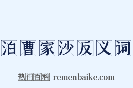 泊曹家沙反义词是什么意思的图片